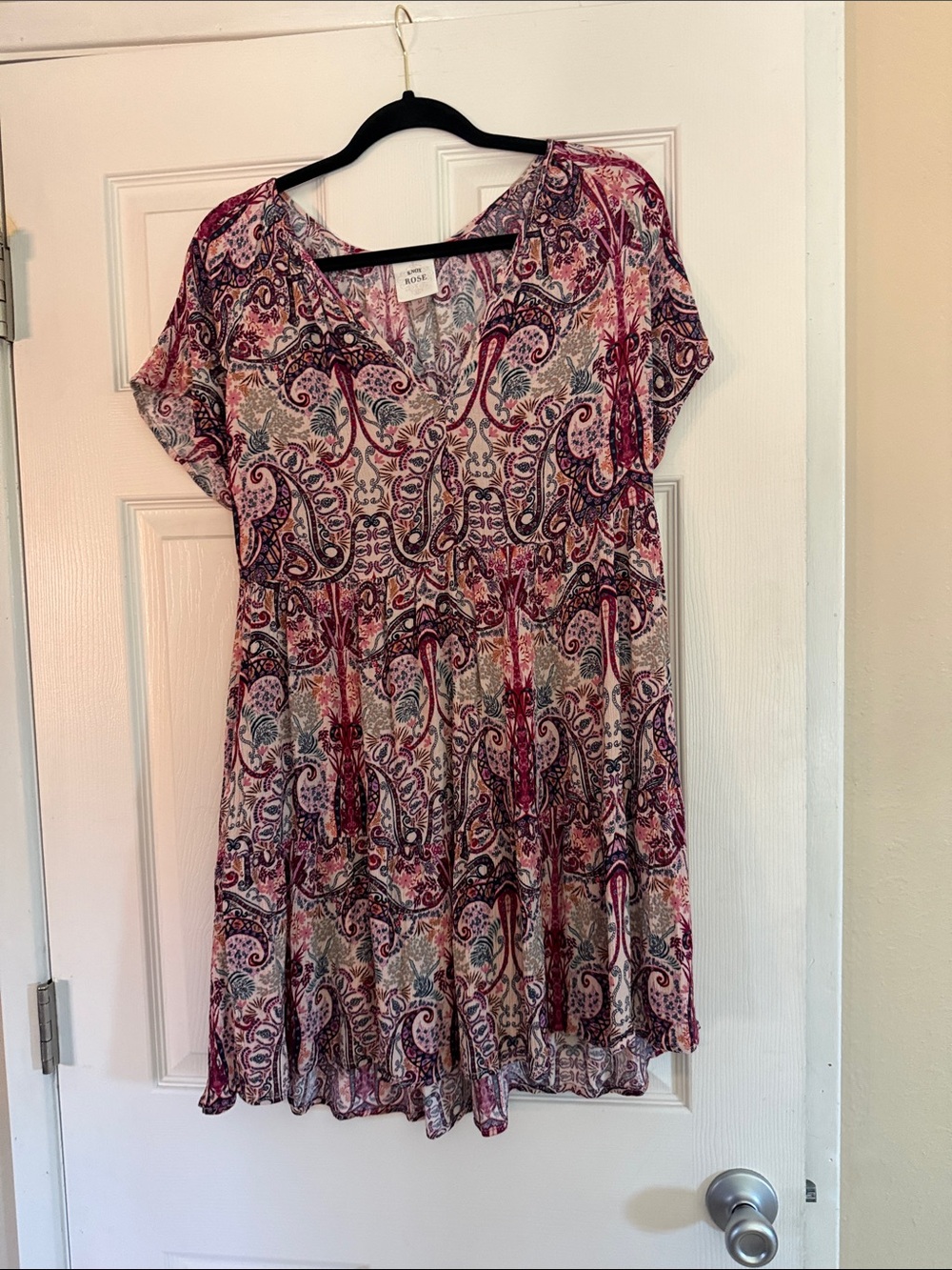 Knox Rose Paisley Mini Dress in Pink and Cream